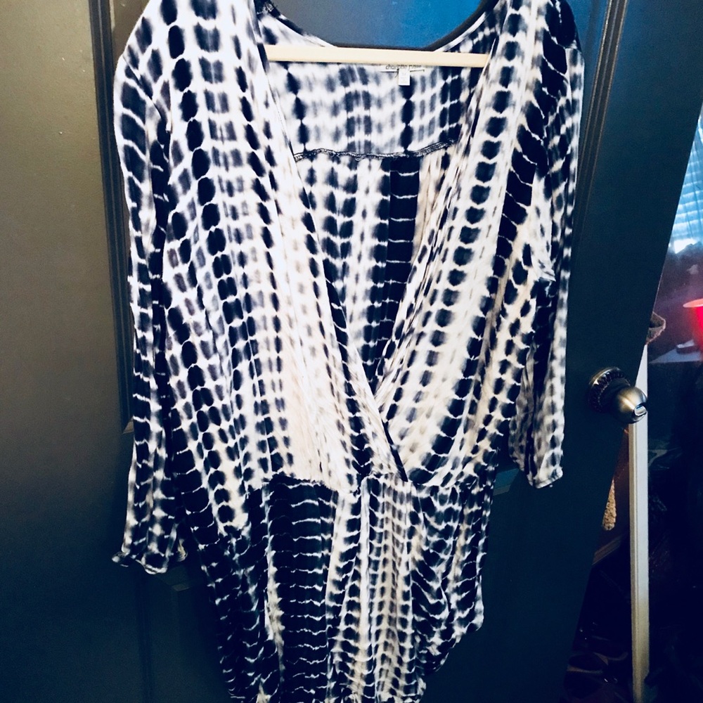 Tie-dye linen romper (plus size)